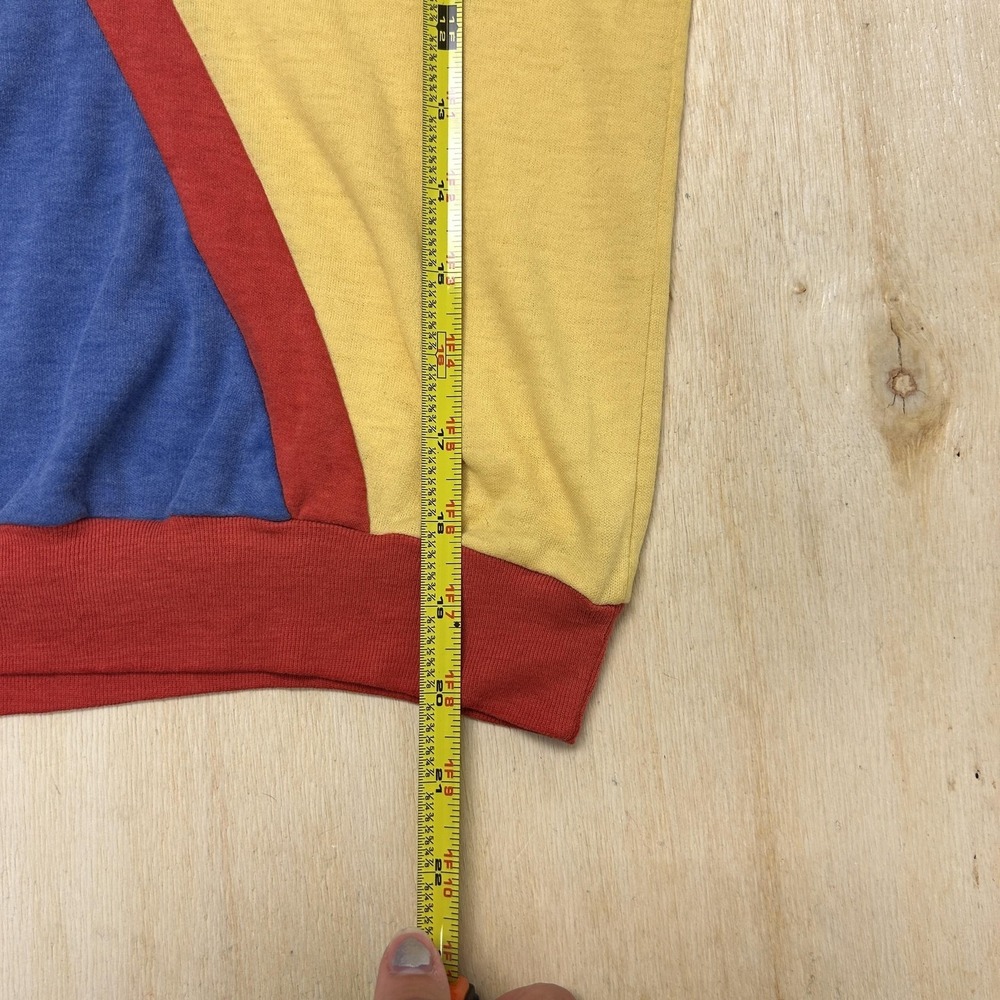 Vintage 80s Colorblock Dolman V-Neck Top Caleche Shirt Womens Medium Multicolor - Picture 4 of 6